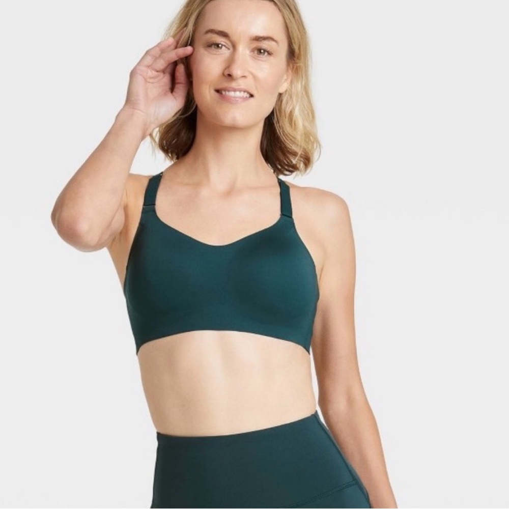 NWOT ($30) All in Motion Size Medium High Support Sports Bra in Navy Teal